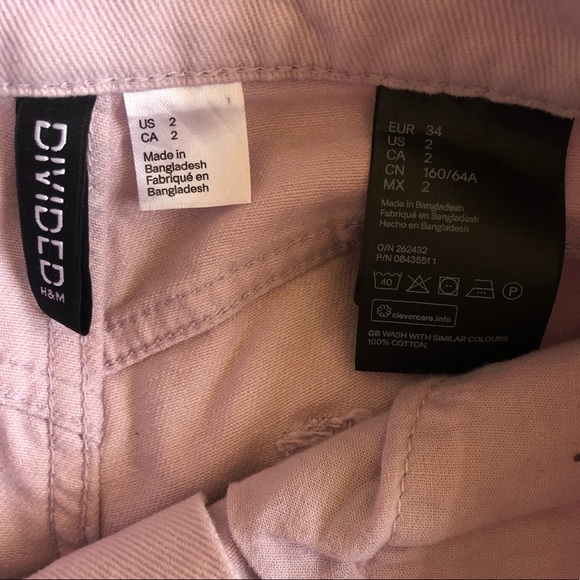 Divided Pink Shorts w/ Rolled Raw Hem - Picture 5 of 5